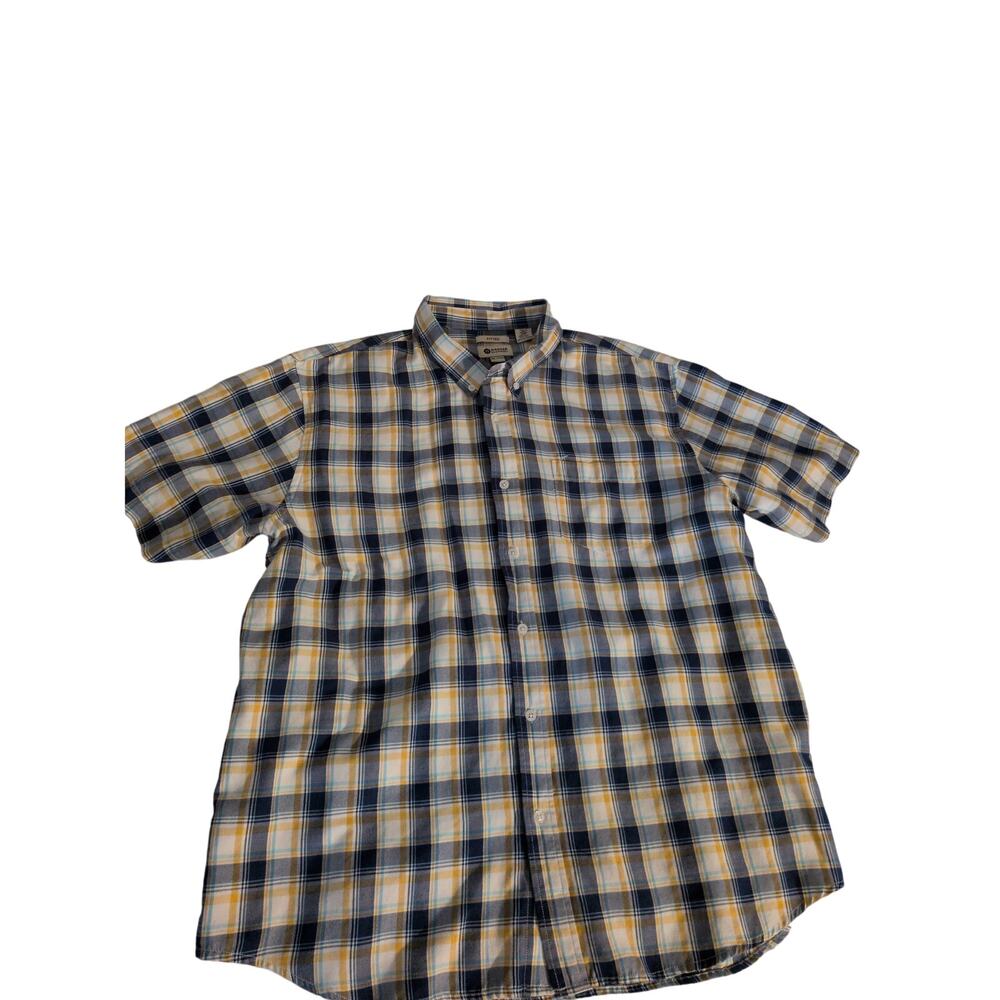 Men's Vintage Haggar Fitted Button-Down Short Sleeve(Checkered, lightweight).